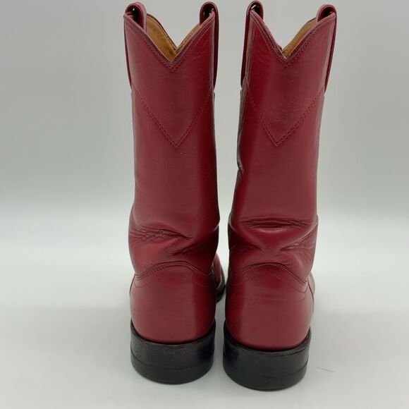 Justin Boots Vintage Red Women's Cowboy Boots - Picture 3 of 6